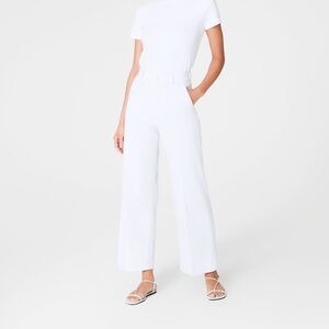 Spanx White Cropped Spanxsupersmooth Twill Pant